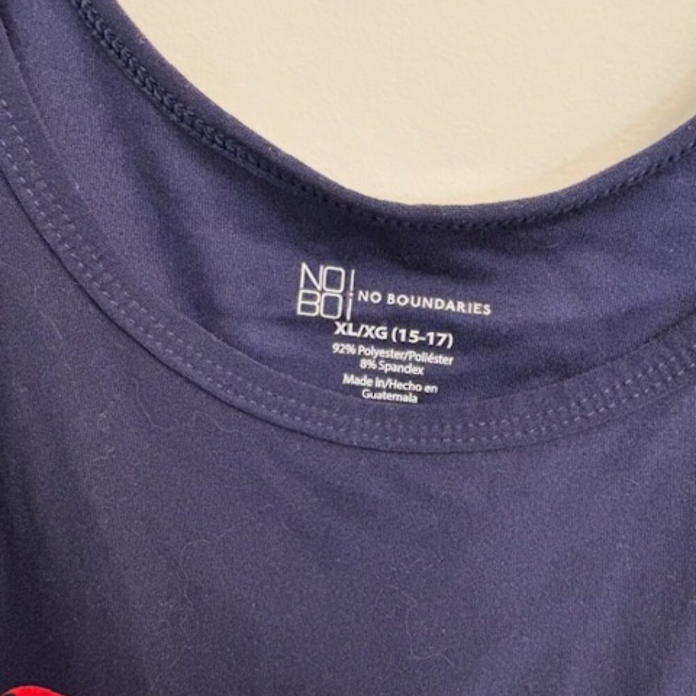 NOBO | Tops | Navy Blue Tank Top With Red White Blue Butterfly | Poshmark